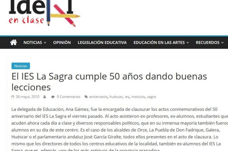 50 Aniversario del IES La Sagra, 2010